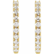 14K Yellow 1/4 CTW Lab-Grown Diamond 14 mm Hoop Earrings