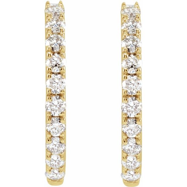 4 CTW Lab-Grown Diamond 14 mm Hoop Earrings
