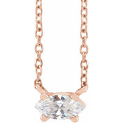 14K 1/4 CT Natural Diamond Solitaire Necklace 16-18"