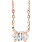 14K 1/4 CT Natural Diamond Solitaire Necklace 16-18"