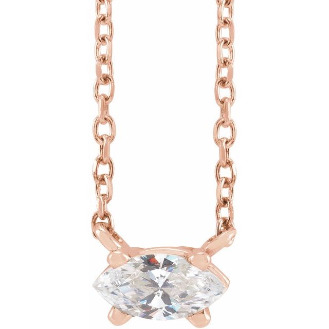 4 CT Natural Diamond Solitaire Necklace 16-18"