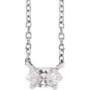 Platinum 1/4 CT Natural Diamond Solitaire 16-18" Necklace