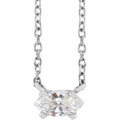 Sterling Silver 1/4 CT Natural Diamond Solitaire 16-18" Necklace