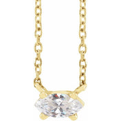 14K 1/4 CT Natural Diamond Solitaire Necklace 16-18"