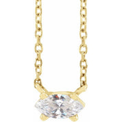 14K 1/4 CT Natural Diamond Solitaire Necklace 16-18"