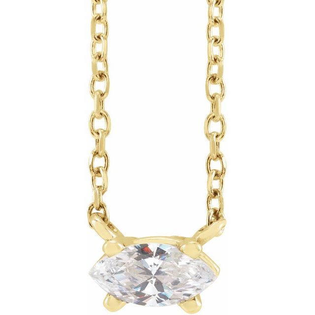 4 CT Natural Diamond Solitaire Necklace 16-18"