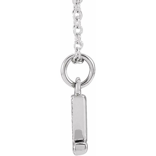 14K White .03 CTW Natural Diamond Petite Initial Z 16-18" Necklace