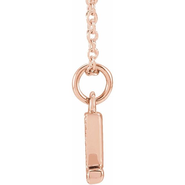 14K Rose .03 CTW Natural Diamond Petite Initial Z 16-18" Necklace