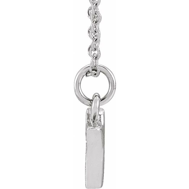 14K White .03 CTW Natural Diamond Petite Initial Y 16-18" Necklace