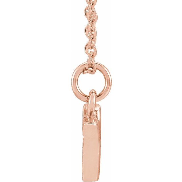 14K Rose .03 CTW Natural Diamond Petite Initial Y 16-18" Necklace