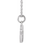 14K White .04 CTW Natural Diamond Petite Initial X 16-18" Necklace