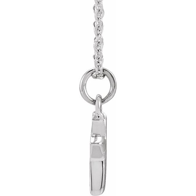 14K White .04 CTW Natural Diamond Petite Initial X 16-18" Necklace