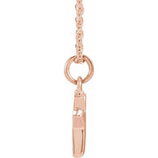14K Rose .04 CTW Natural Diamond Petite Initial X 16-18" Necklace