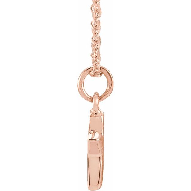 14K Rose .04 CTW Natural Diamond Petite Initial X 16-18" Necklace