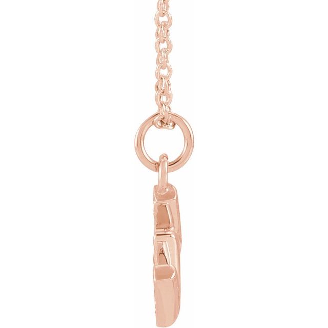 14K Rose .06 CTW Natural Diamond Petite Initial W 16-18" Necklace