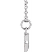 14K White .03 CTW Natural Diamond Petite Initial V 16-18" Necklace
