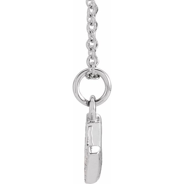 14K White .03 CTW Natural Diamond Petite Initial V 16-18" Necklace