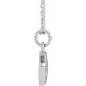 14K White .04 CTW Natural Diamond Petite Initial U 16-18" Necklace