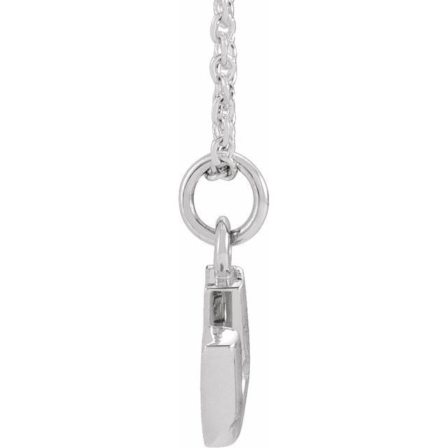 14K White .04 CTW Natural Diamond Petite Initial U 16-18" Necklace