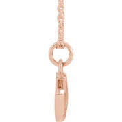 14K Rose .04 CTW Natural Diamond Petite Initial U 16-18" Necklace