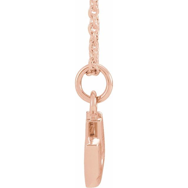 14K Rose .04 CTW Natural Diamond Petite Initial U 16-18" Necklace