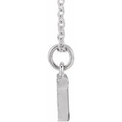 14K White .03 CTW Natural Diamond Petite Initial T 16-18" Necklace
