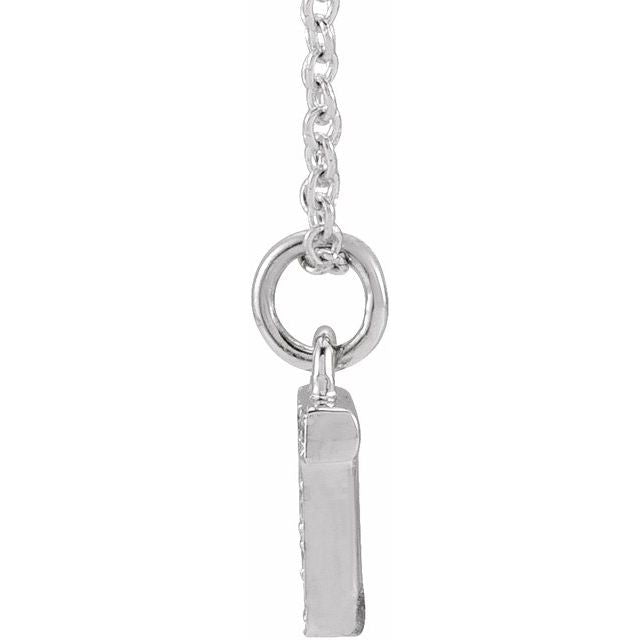 14K White .03 CTW Natural Diamond Petite Initial T 16-18" Necklace