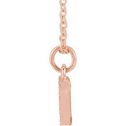 14K Rose .03 CTW Natural Diamond Petite Initial T 16-18" Necklace