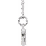 14K White .04 CTW Natural Diamond Petite Initial S 16-18" Necklace