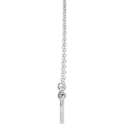 Sterling Silver Natural Blue Zircon Engravable Heart 18" Necklace