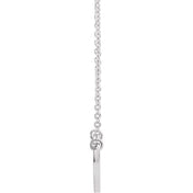 Platinum Natural Amethyst Engravable Heart 18" Necklace