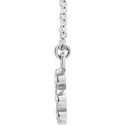 Sterling Silver 1/8 CTW Natural Diamond Cluster 16-18" Necklace