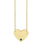 14K Natural Alexandrite Engravable Heart 18" Necklace