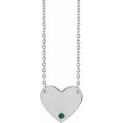 14K Natural Alexandrite Engravable Heart 18" Necklace