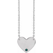 Sterling Silver Natural Alexandrite Engravable Heart 18" Necklace