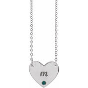 14K Natural Alexandrite Engravable Heart 18" Necklace