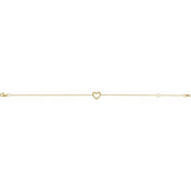 14K Yellow Heart 6 1/2-7 1/2" Bracelet
