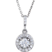 14K Lab-Grown Diamond 18" Necklace with Various Carat Weights in White and Yellow Gold