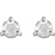 Platinum .04 CTW Rose-Cut Natural Diamond Stud Earrings
