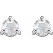 14K White 1/8 CTW Rose-Cut Natural Diamond Stud Earrings