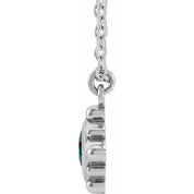 14K White Lab-Grown Alexandrite Bezel-Set Beaded 16-18" Necklace