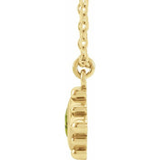 14K Yellow Natural Peridot Bezel-Set Beaded 16-18" Necklace