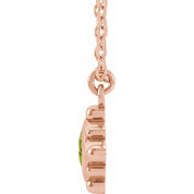 14K Rose Natural Peridot Bezel-Set Beaded 16-18" Necklace