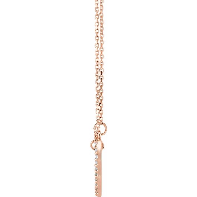 14K Rose 1/5 CTW Natural Diamond Small Heart 16" Necklace