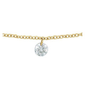 14K Yellow 1/6 CT Drilled Natural Diamond Solitaire 6 1/2-7 1/2" Bracelet