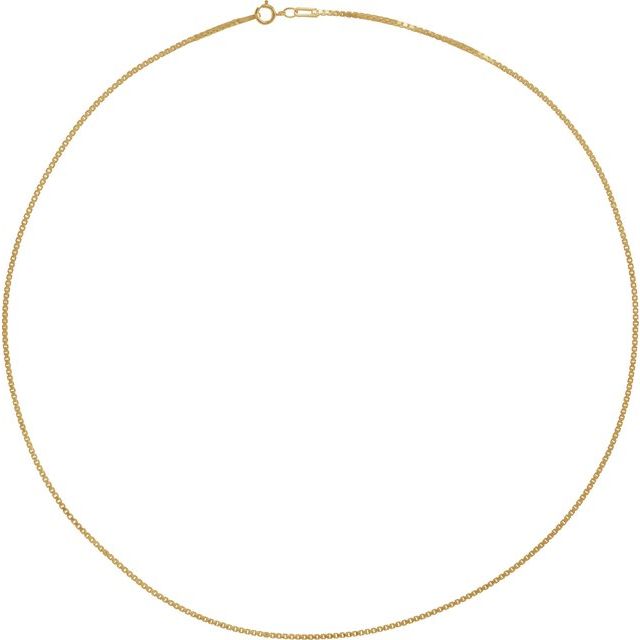 14K Yellow 1.3 mm Diamond-Cut Box 24" Chain