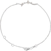 Sterling Silver .06 CTW Natural Diamond Branch Bar 6 1/2-7 1/2" Bracelet