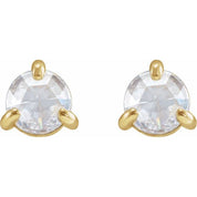 14K Yellow 3/8 CTW Rose-Cut Natural Diamond Stud Earrings