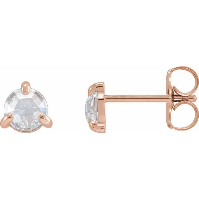 14K Rose 3/8 CTW Rose-Cut Natural Diamond Stud Earrings