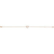 14K Rose Heart 6 1/2-7 1/2" Bracelet